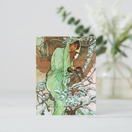 Carte Postale Hiver, Mucha (Debout devant)