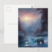 Carte Postale Hiver Polaire Ours Montagne Noël (Devant / Derrière)