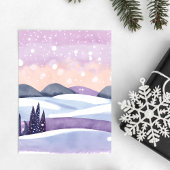Carte Postale Hiver Purple Hills Aquarelle
