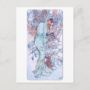 Carte Postale Hiver (Quatre Saisons), Alphonse Mucha