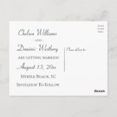 Carte Postale Hiver Sauvez la date Mariage Fiançailles (Dos)