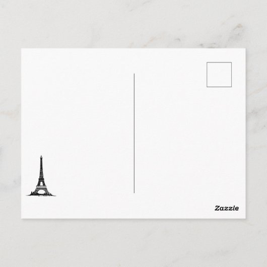 Carte Postale Hiver Tour Eiffel, Noël Balloons Nuit (Dos)