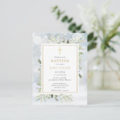 Carte Postale Hiver Végétation neigeuse Baptême Invitation (Debout devant)