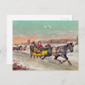 Carte postale hiver vintage (Devant / Derrière)