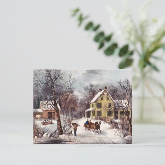 Carte Postale hiver vintage (Debout devant)