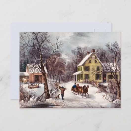 Carte Postale hiver vintage (Devant / Derrière)