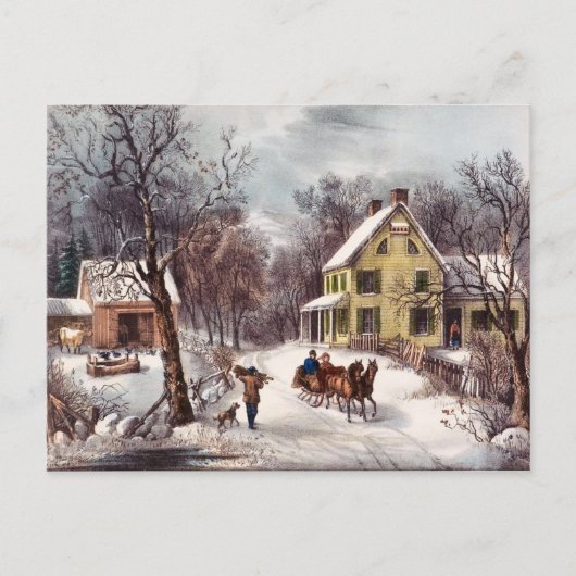 Carte Postale hiver vintage (Devant)