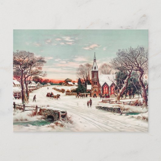 Carte Postale hiver vintage (Devant)
