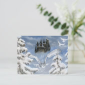 Carte postale Hivernale Château de Owls (Debout devant)