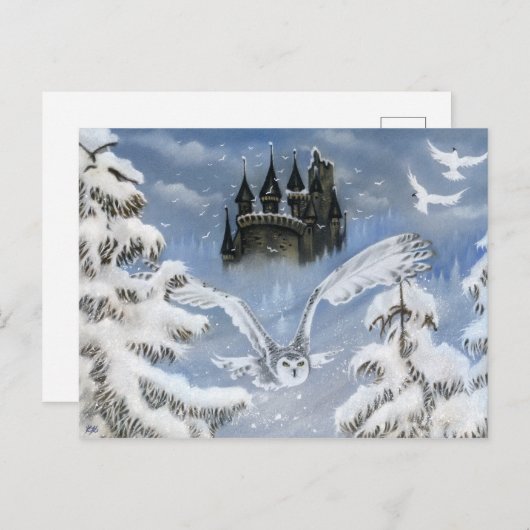 Carte postale Hivernale Château de Owls (Devant / Derrière)