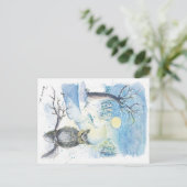 Carte postale hivernale de la saison des chouettes (Debout devant)