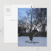 Carte postale hivernale du Michigan (Devant / Derrière)