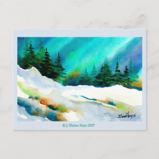 Carte postale hivernale Northern Lights