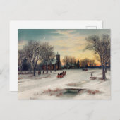 Carte postale hivernale vintage (Devant / Derrière)