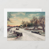 Carte postale hivernale vintage (Devant / Derrière)