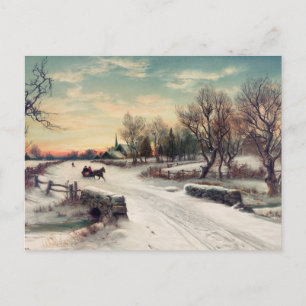 Carte postale hivernale vintage