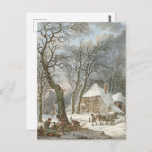 Carte postale hivernale vintage (Devant / Derrière)