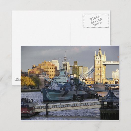 Carte Postale HMS Belfast. (Devant / Derrière)