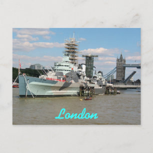 Carte postale HMS Belfast Thames Londres Royaume-U