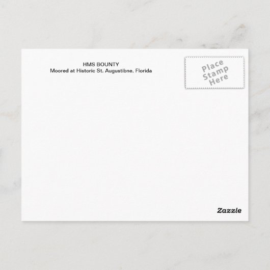 CARTE POSTALE HMS BOUNTY (Dos)
