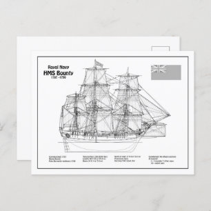 Carte Postale HMS Bounty - Plan directeur des expéditions BD