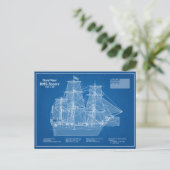 Carte Postale HMS Bounty - Plan directeur des navires ABD (Debout devant)