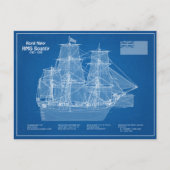 Carte Postale HMS Bounty - Plan directeur des navires ABD (Devant)