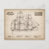 Carte Postale HMS Bounty - Plan directeur des navires SD (Devant)