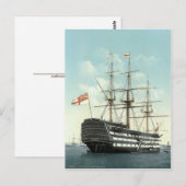 Carte Postale HMS Victory, Portsmouth, Angleterre c.1895 (Devant / Derrière)