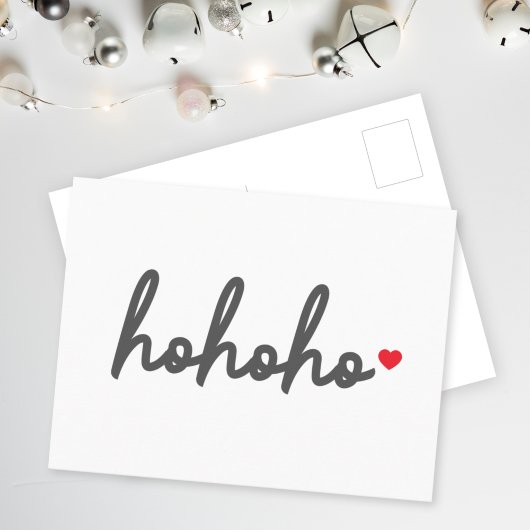 Carte Postale Ho Ho | Christmas Heart Modern Minimalist