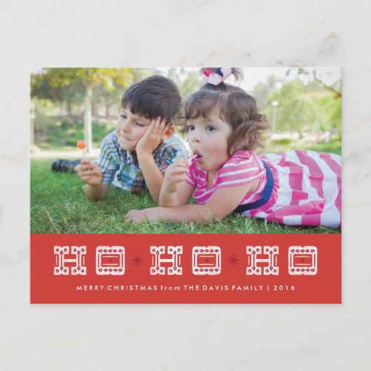 Carte postale Ho Ho Ho Holiday typographique - Ber (Devant)