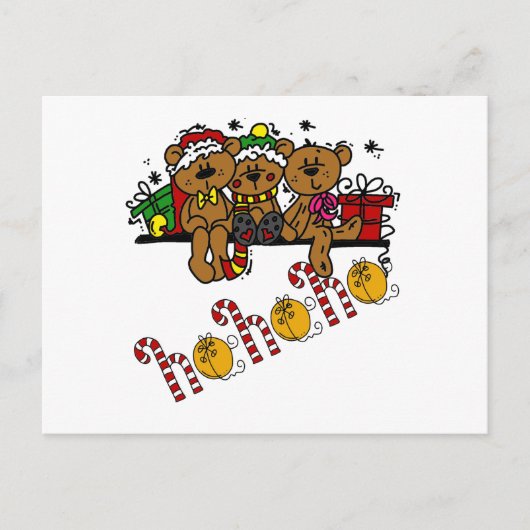 Carte Postale Ho Ho Ho Nounours (Devant)