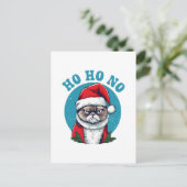 Carte Postale Ho ho non - drôle de chat grumpy santa (Debout devant)