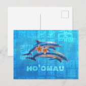 Carte Postale HO’OMAU - Collage primitif des dauphins hawaïens (Devant / Derrière)