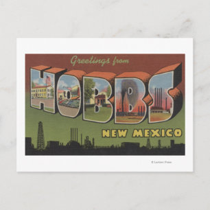 Carte Postale Hobbs, Nouveau-Mexique - Scènes de grandes lettres