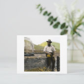 Carte Postale Hobo ferroviaire vintage (Debout devant)