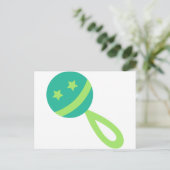 Carte Postale hochet vert bébé (Debout devant)