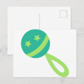 Carte Postale hochet vert bébé (Devant / Derrière)