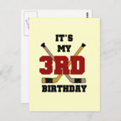 Carte Postale Hockey 3ème anniversaire Tshirts et cadeaux (Devant / Derrière)