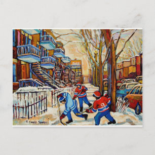 Carte Postale Hockey de rue avec 3 garçons