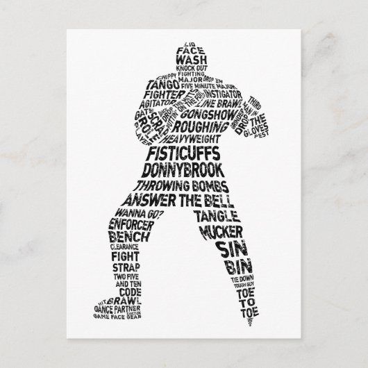 Carte Postale Hockey Enforcer Word Art (Devant)