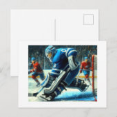 Carte Postale Hockey Goalie, (Devant / Derrière)