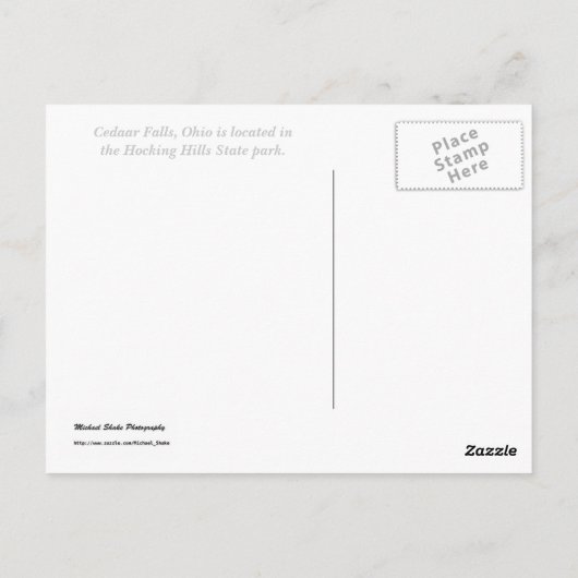 Carte Postale Hocking Hills, Ohio (Dos)