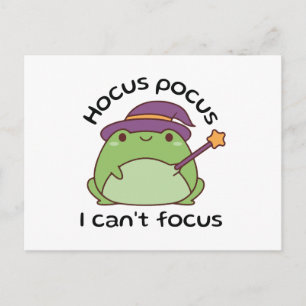 Carte Postale Hocus Pocus Je ne peux pas me concentrer Grenouill