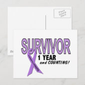 Carte Postale Hodgkins Lymphoma 1 an Survivant (Devant / Derrière)