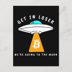 Carte Postale Hodl - Lune - OVNI - BITCOIN - Crypto