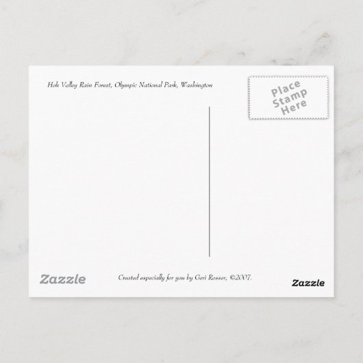 Carte postale Hoh Valley Rain Forest (Dos)