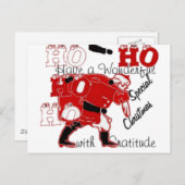Carte Postale HOHOHO Avoir un merveilleux Noël avec gratitude (Devant / Derrière)
