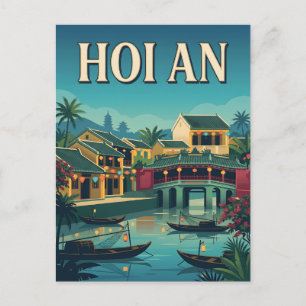 Carte Postale Hoi An Vietnam Affiche de voyage vintage