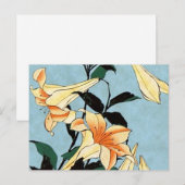 Carte postale Hokusai Japanese Lilies (Devant / Derrière)